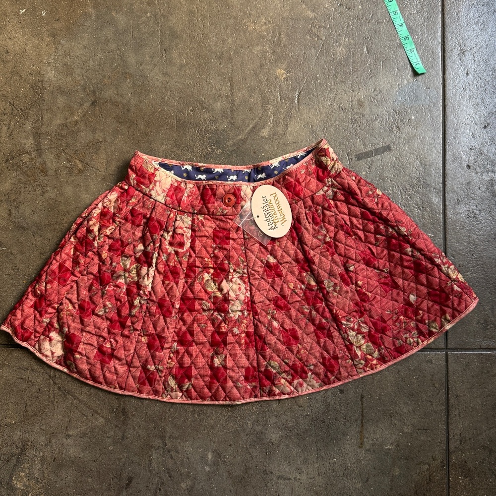 Vivienne Westwood Quilted Floral Mini Skirt in Red and Pink
